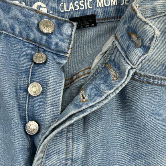 SONG Classic Mom Jeans Womens 3 Button Fly Distressed Ripped Light Wash - Picture 4 of 10